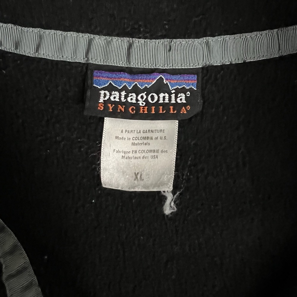 RARE Patagonia Vintage Snap-T Synchilla Fleece Pullover Mens Black XL Gorpcore - Picture 3 of 7